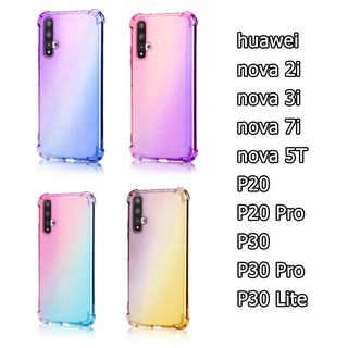 เคส huawei nova 5T 3i 2i 7i case เคสซิลิโคน huawei P30 pro P30Lite P20 pro เคสกันกระแทก soft cases กรณีที่มีสีสัน
