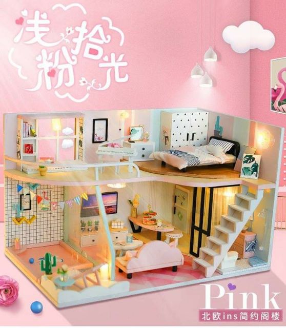 ภาพสินค้าบ้านตุ๊กตา DIY ของตกแต่งบ้าน **พร้อมส่ง **(ประกอบเอง) สร้างบ้านเล่นกับครอบครัว จากร้าน kun_tong บน Shopee ภาพที่ 5