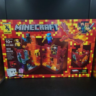 เลโก้ มายคราฟ Minecraft Red Dragon มังกรอัคคี Renzaima 680 จำนวน 856 ชิ้น กล่องใหญ่มาก มีไฟ LED ราคาถูก เปิดปิดได้ สวย