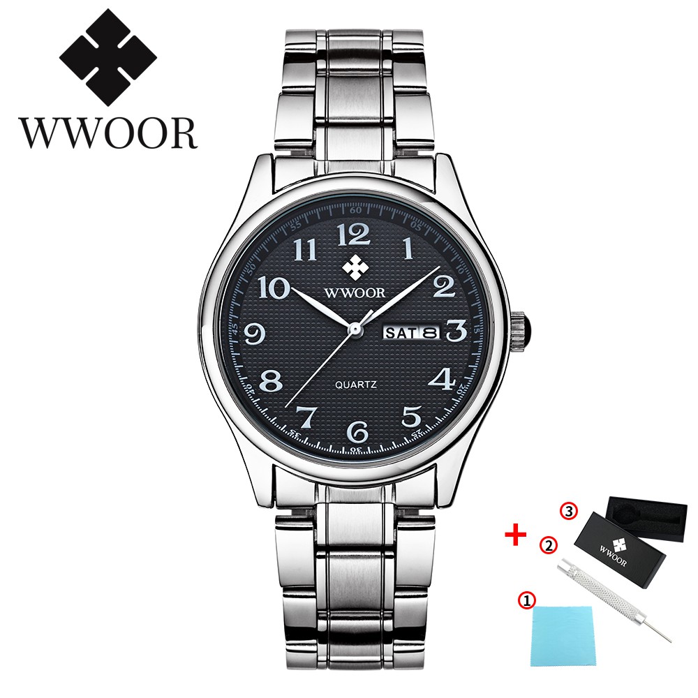 WWOOR นาฬิกาผู้ชายควอตซ์นาฬิกาแฟชั่นทางการกันน้ำ 8805M | Shopee Thailand