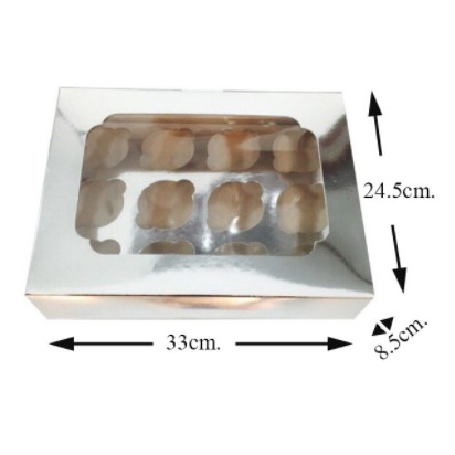 50ชิ้น-แพ็ค-กล่องคัพเค้ก-12-หลุม-ขนาด-24-5-x-33-x-8-5-cm-เฉพาะกล่อง-inh102