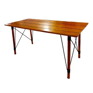 โต๊ะไม้/เหล็ก  150 ซม. สี NATURAL WOOD โต๊ะและเก้าอี้ เฟอร์นิเจอร์นอกบ้าน สวนและอุปกรณ์ตกแต่ง TABLE  150CM NATURAL WOOD