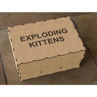[Laser-Cut] Exploding Kittens Board Game [TH/EN]: Wooden Storage Box - กล่องจัดเก็บการ์ด เกมแมวระเบิด (Sleeved cards)