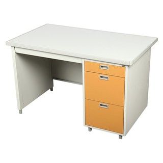 Desk DESK STEEL 120cm DX-40-3-EG BROWN Office furniture Home &amp; Furniture โต๊ะทำงาน โต๊ะทำงานเหล็ก LUCKY WORLD DX-40-3-EG