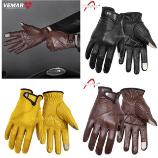ภาพหน้าปกสินค้าถุงมือขับมอไซค์ ถุงมือหนังแพะ ถุงมือวินเทจ VEMAR  รุ่น VE-198 ที่เกี่ยวข้อง
