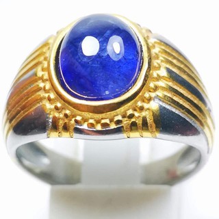Coolest Blue Sapphire Royal Corondum แหวนอัญมณีคริสตัล สําหรับผู้ชาย / ผู้หญิง