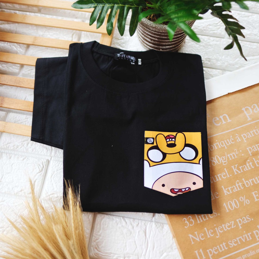 เสื้อยืดคอกลม-finn-amp-jake-pocket-tee-thrift-apparel-t-shirtเสื้อยืด