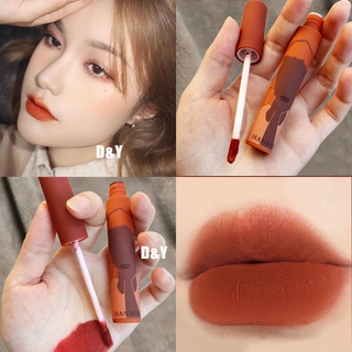 HANBOLI ลิปสติกลิปกลอสเนื้อ Matte ติดนานเพิ่มความชุ่มชื้น