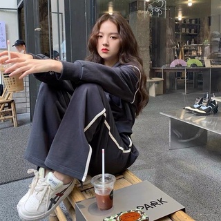 เสื้อกันหนาวแขนยาวลําลอง ทรงหลวม และชุดกีฬาลําลอง เหมาะกับใส่วิ่ง สไตล์เกาหลี สําหรับผู้หญิง