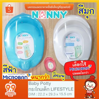 สินค้า 🔥ลดแรง🔥 ที่รองนั่งชักโครกเด็ก ฝาชักโครกเด็ก รุ่น N0462 ป้องกันแบคทีเรีย ยี่ห้อ NANNY Microban (ไมโครแบนด์)