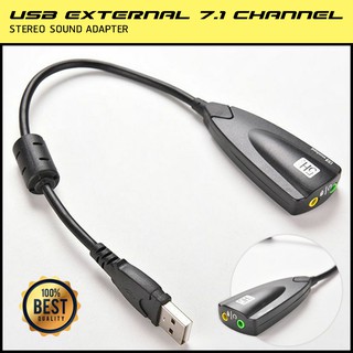 การด์เสียงยูเอสบีแบบสาย USB External 7.1 Channel Stereo Sound Adapter(สีดำ)