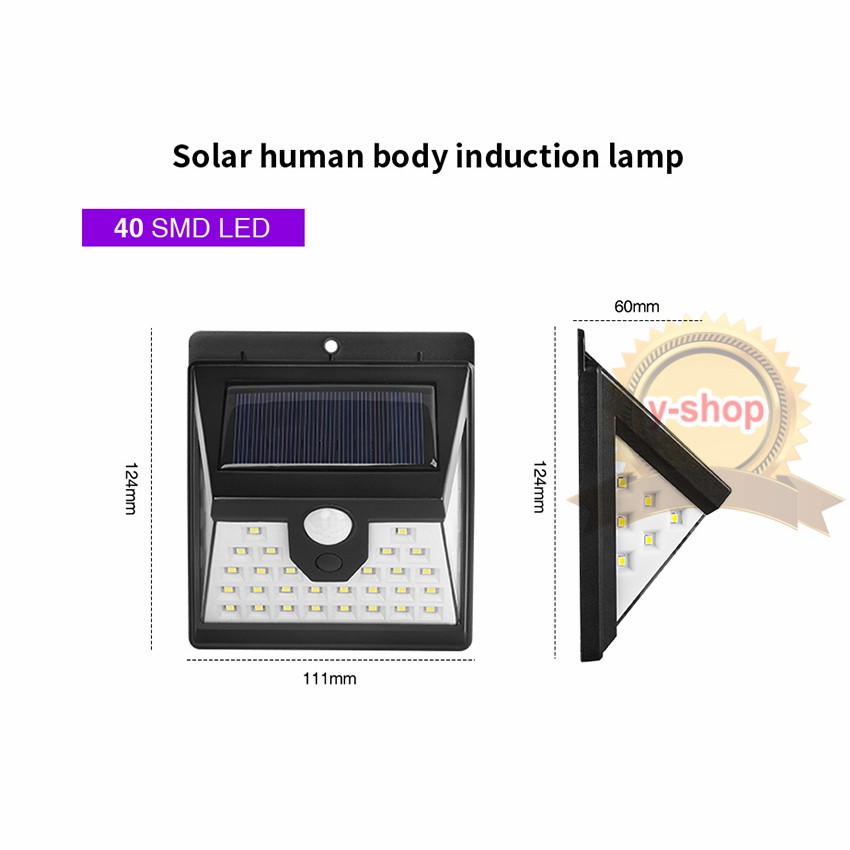 ภาพหน้าปกสินค้า2019 40led 3โหมด solar motion sersor lightพลังงานแสงอาทิตย์ ไฟติดผนัง เซ็นเซอร์ ไฟโซล่าเซลล์ 28+6+6 LED ไฟออก3ทาง  * จากร้าน y_shopping บน Shopee