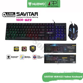 NUBWO ชุดไฟทะลุอักษร Keyboard+mouse combo set SAVITAR NKM 623 สวยแรงส์