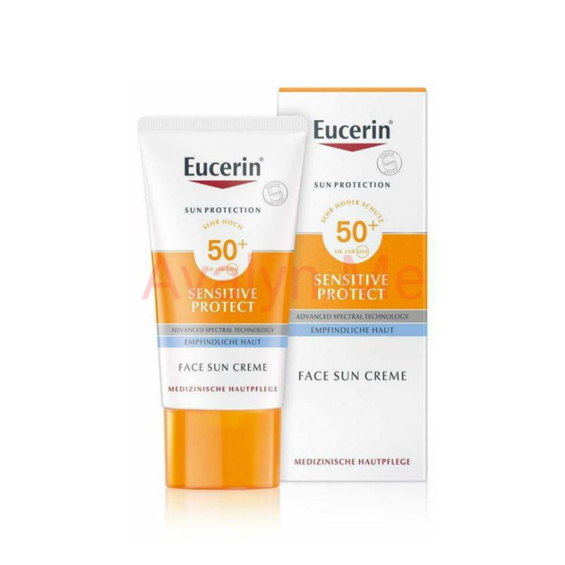 ภาพหน้าปกสินค้าซันครีม  ยูเซอริน Eucerin Sensitive Protect Face Sun Creme SPF50+ ขนาด 50ml. กันแดดกันน้ำ