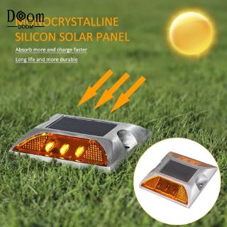 【Ready Stock】 Square Aluminum LED Flashing Blinking on and off Cat Rye Reflector Solar Road Stud with Anchor 【Doom】