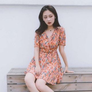 Mini​Dress​ ลายดอกทิวลิป