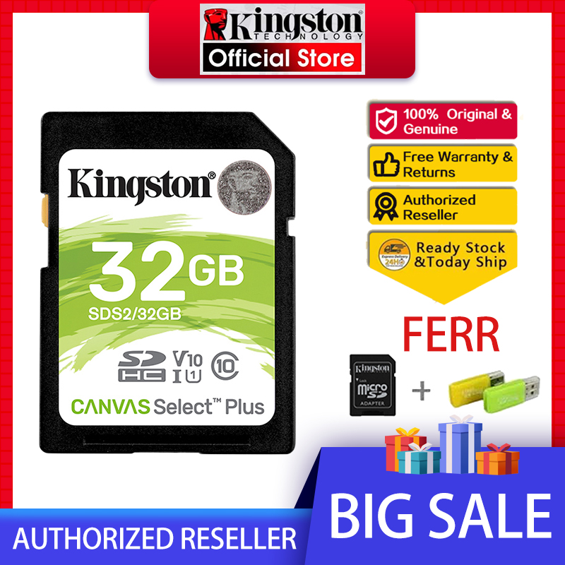 original-kingston-การ์ดหน่วยความจํา-sd-128gb-64gb-32gb-16gb-การ์ดหน่วยความจํา-class10-การ์ตูนความจํา-sdhc-sdxc-uhs-i-hd-กล้องวิดีโอ-sd-สําหรับกล้องวิดีโอ