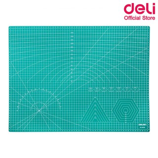 สินค้า Deli 78402 Cutting Mat PVC A2 แผ่นรองตัดกระดาษ สีเขียว แบบสองด้าน PVC ขนาด A2 (600 x 450mm) อุปกรณ์สำนักงาน แผ่นรองตัด