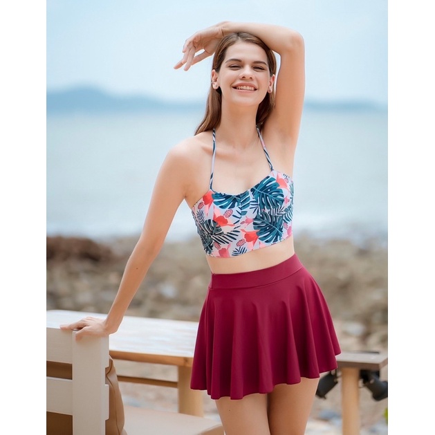 vicki-bikini-set-ชุดว่ายน้ำผู้หญิง-ชุดว่ายน้ำบิกินี่-bikinivintage-swimsuit-ชุดว่ายน้ำกระโปรง