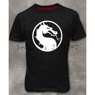 เสื้อโอเวอร์ไซ - เสื้อยืดคอตตอนผู้ชาย Mortal Kombat มังกรดํา New M L XL เสื้อยืดคอโอค่อมผู้ชาย