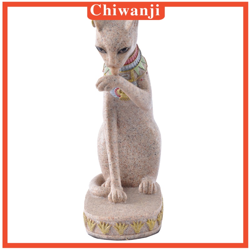 chiwanji-รูปปั้นแมวอียิปต์-หินทราย-แกะสลักด้วยมือ-สําหรับเก็บสะสม