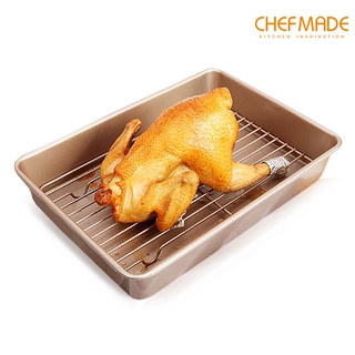 CHEFMADE Roaster Pan With Flat Rack Roasting Pan Easy Clean Non-stick WK9266