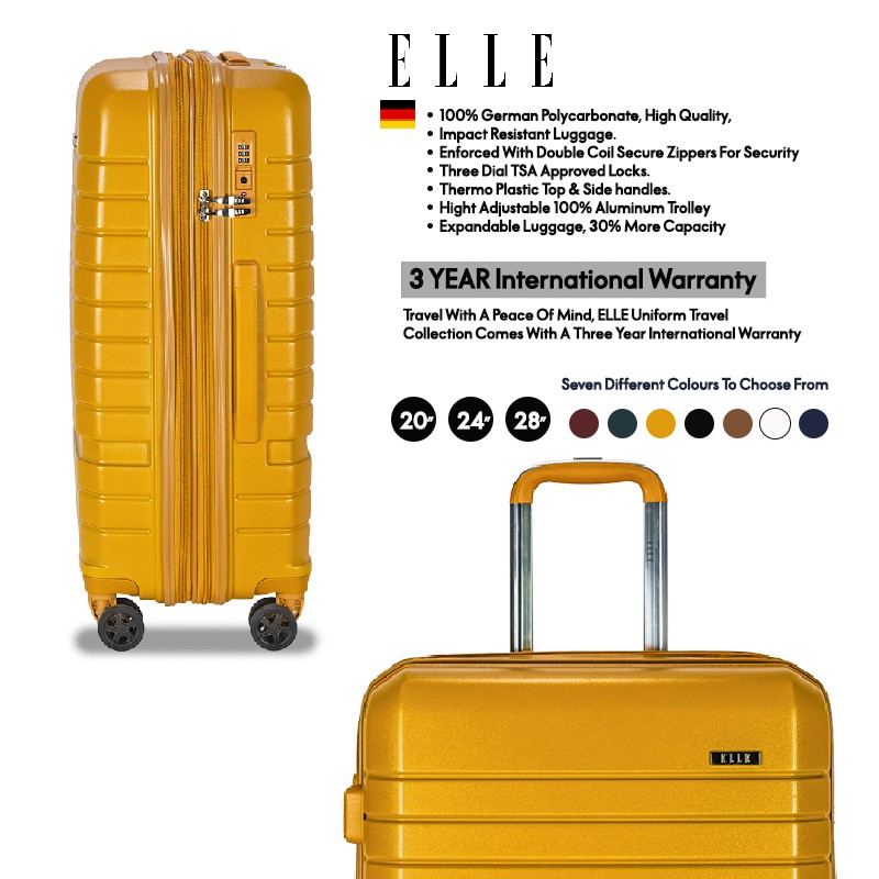 elle-travel-uniform-collection-100-polycarbonate-pc-28-large-luggage-aluminum-trolley-360-spinner-expandable