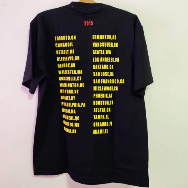 เสื้อยืดผ้าฝ้ายพรีเมี่ยมเสื้อยืด-travis-scott-tour-2015-hiphop-rapper