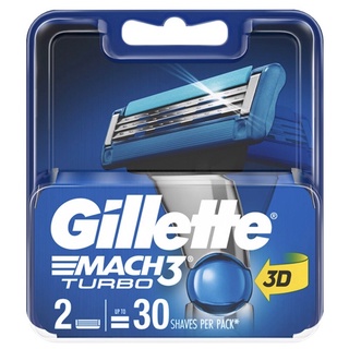 Gillette ยิลเลตต์ มัคทรี เทอร์โบ Mach3 Turbo  ใบมีดโกนหนวด สำรอง แพ็ค 2 ชิ้น