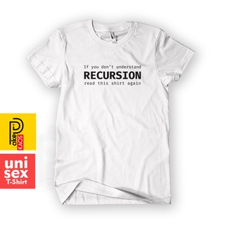 เสื้อยืดโอเวอร์ไซส์เสื้อยืด ผ้าฝ้าย พิมพ์ลายโปรแกรมเมอร์ RECURSION 30s สําหรับผู้ชาย และผู้หญิงS-3XL