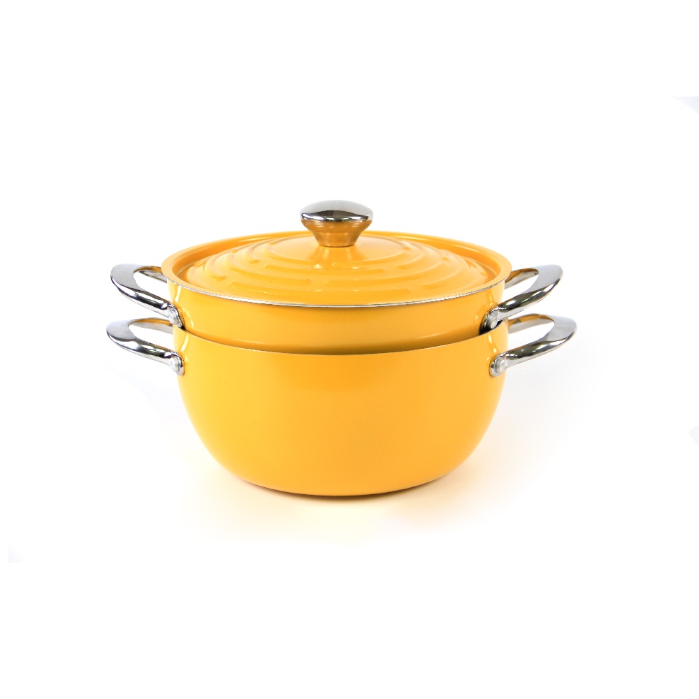 ภาพสินค้าMeyer Light Pot ชุดเครื่องครัว 3 ชิ้น หม้อตุ๋นอลูมิเนียมพร้อมฝา สีเหลือง (10480-C) จากร้าน meyercookware_official บน Shopee ภาพที่ 1