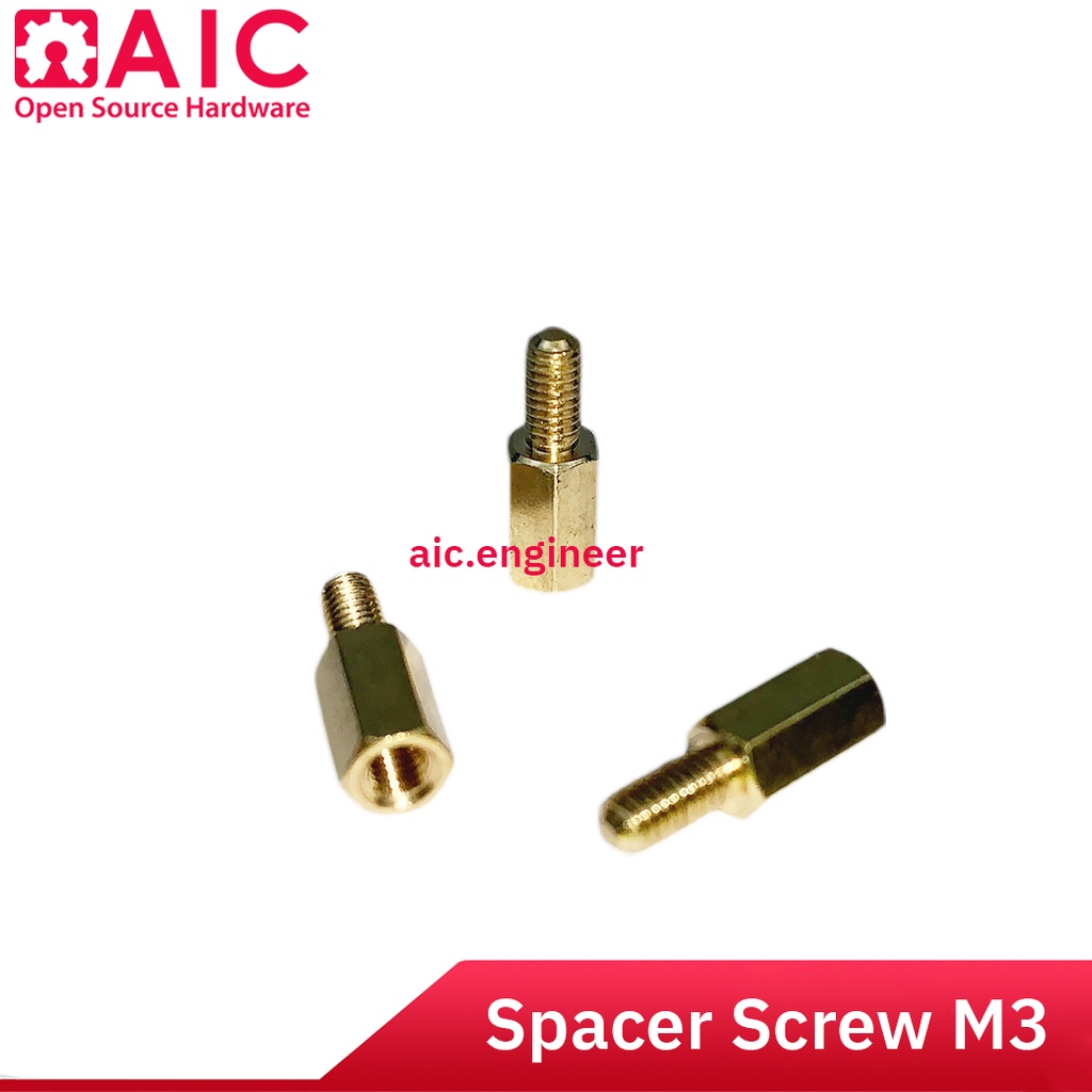 spacer-screw-m3-ความยาว-8-12-15-20-40-มิลลิเมตร-ทองเหลือง-แพ็ค-10-ชิ้น-aic