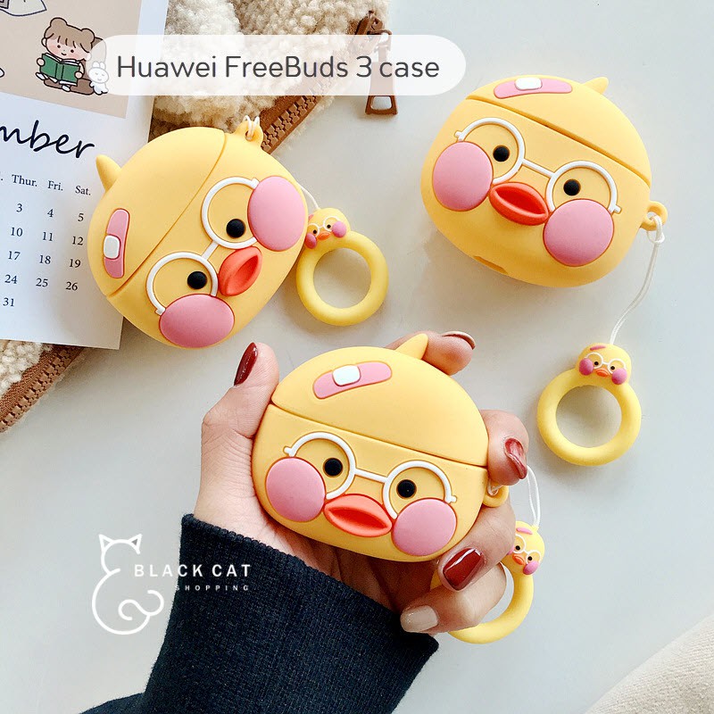 พร้อมส่ง-เคสซิลิโคน-huawei-freebuds-3-case-เคสหูฟังไร้สาย-เคสหูฟัง-เคสเป็ด-huawei-case-เคสหัวเว่ย-เคส