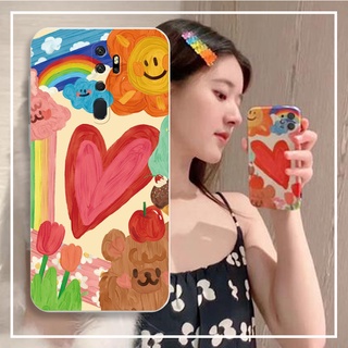DMY casing OPPO A5 A9 2020 A12 A7 A15S A16 A31 A53 A59 A37 A52 A74 A76 A79 A83 A91 A92 A93 A94 A95 F9 F11 pro oil paintings love heart printed design shock proof