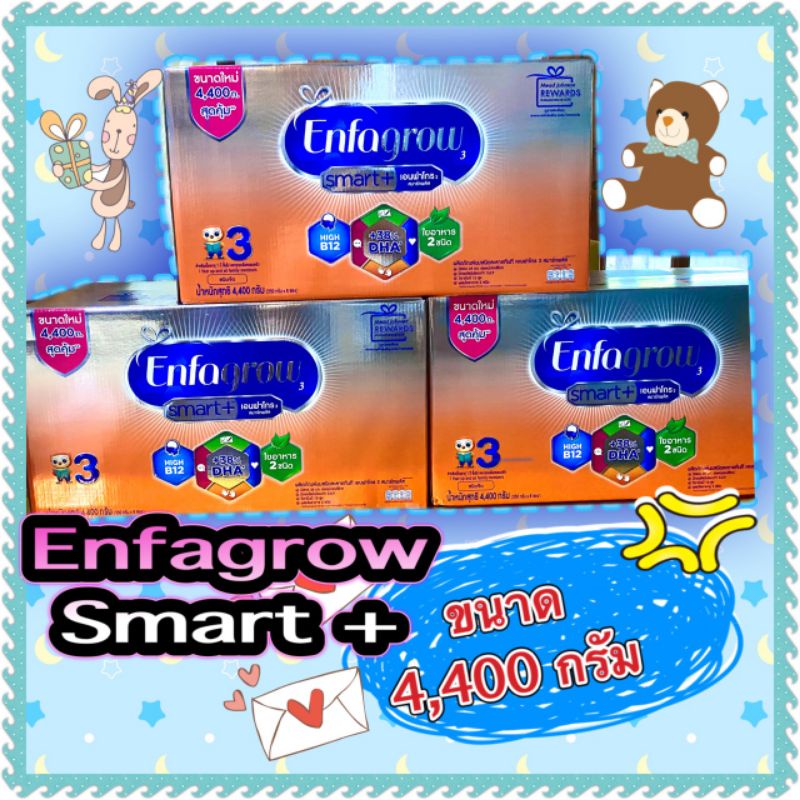 ภาพหน้าปกสินค้าEnfagrow Smart+ นมผงสูตร3รสจืด 4,400กรัม สมาร์ทพลัส (กล่องเงิน)