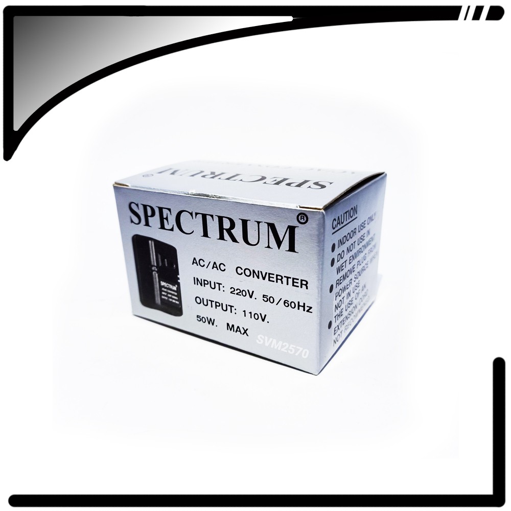 หม้อแปลงไฟ-110v-spectrum-หม้อแปลงไฟฟ้า-220-v-เป็น-110v-stepdown-50w-เครื่องแปลงไฟเข้า220v-ออก110v-converter-50w-สินค้าผล