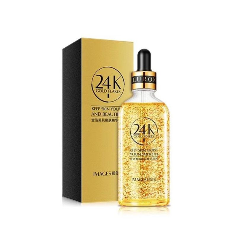 24k-gold-flakes-เซรั่มบำรุงผิว-เซรั่มทองคำ-100ml-หน้าขาวใส-ผิวเรียบเนียน-ลดริ้วรอย-ทองคำละลายเข้าผิว