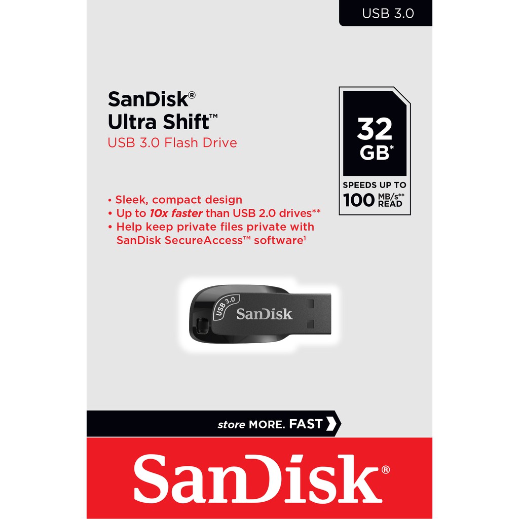 ภาพสินค้าSanDisk Ultra Shift USB 3.0 Flash Drive 32GB (SDCZ410-032G-G46) จากร้าน sandisk_thailand_officialshop บน Shopee ภาพที่ 1