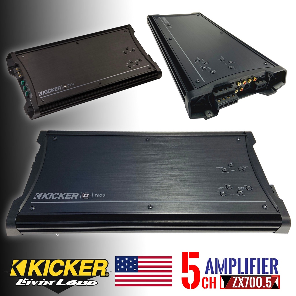 POWER AMPLIFIER Kicker รุ่นZX700.5 ZX Series 5แชนเนล แอมป์อเมริกาแท้