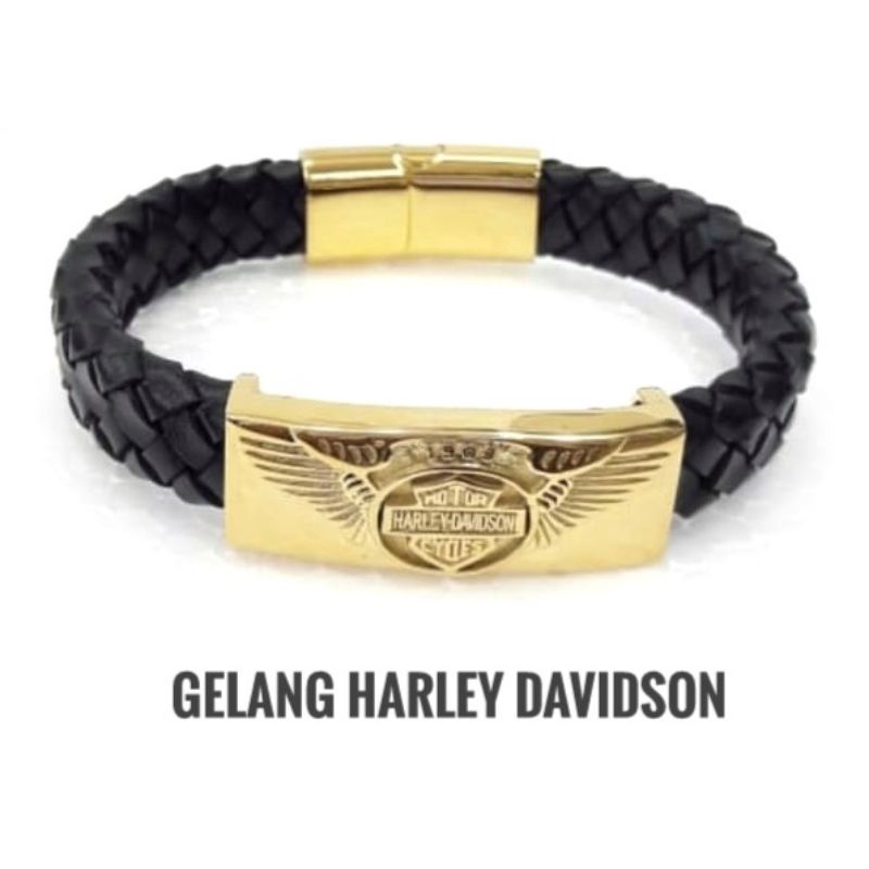 harley-davidson-สร้อยข้อมือหนัง-ป้องกันสนิม-สําหรับผู้ชาย