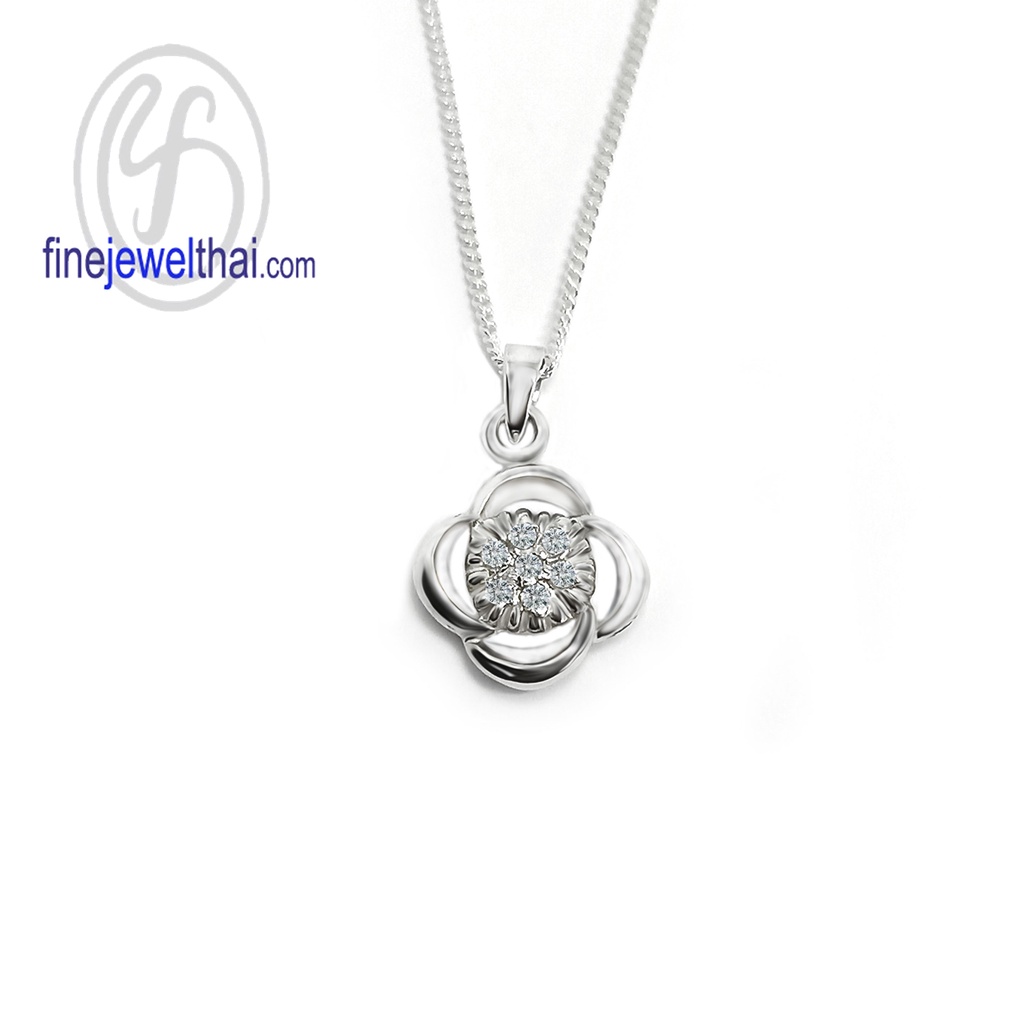 finejewelthai-จี้-จี้เพชร-เพชรสังเคราะห์-จี้เงินแท้-diamond-cz-silver-pendant-p1091cz00-สามารถเลือกสีตัวเรือนได้