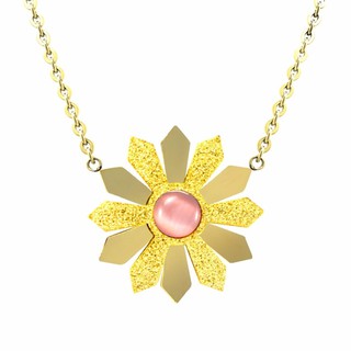 555jewelry จี้รูปดอกไม้ สไตล์ Modern รุ่น MNC-P508-B - Yellow Gold [P 1]