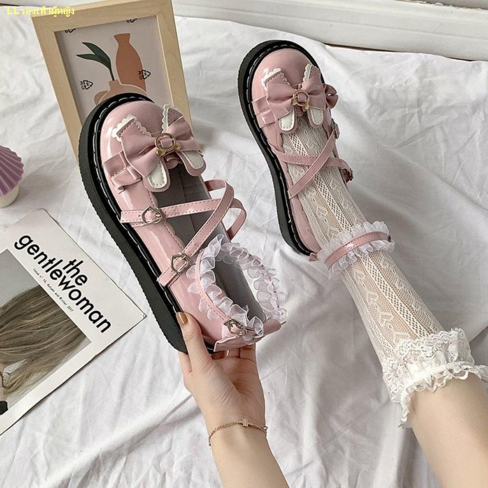 จัดส่งที่รวดเร็ว-lolita-รองเท้าสตรีใหม่น่ารักนุ่มสาวญี่ปุ่น-jk-รองเท้ารอบ-toe-ขนาดเล็กรองเท้าหนัง