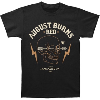 ขายดี เสื้อยืดลําลอง แขนสั้น พิมพ์ลายหัวกะโหลก August Burns สีแดง สีดํา เหมาะกับการเล่นกีฬา ฮาโลวีน สําหรับผู้ชาย PMgfni