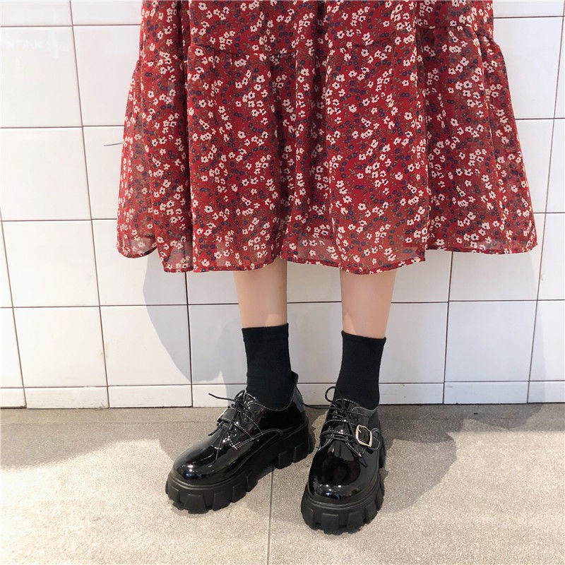 ภาพสินค้าฤดูใบไม้ผลิและฤดูร้อนรองเท้าหนังขนาดเล็กของอังกฤษหญิง ins น้ำปี 2020 ใหม่สุทธิสีแดงรอบนิ้วเท้าญี่ปุ่นเก๋รองเ จากร้าน chutimasu2012 บน Shopee ภาพที่ 6