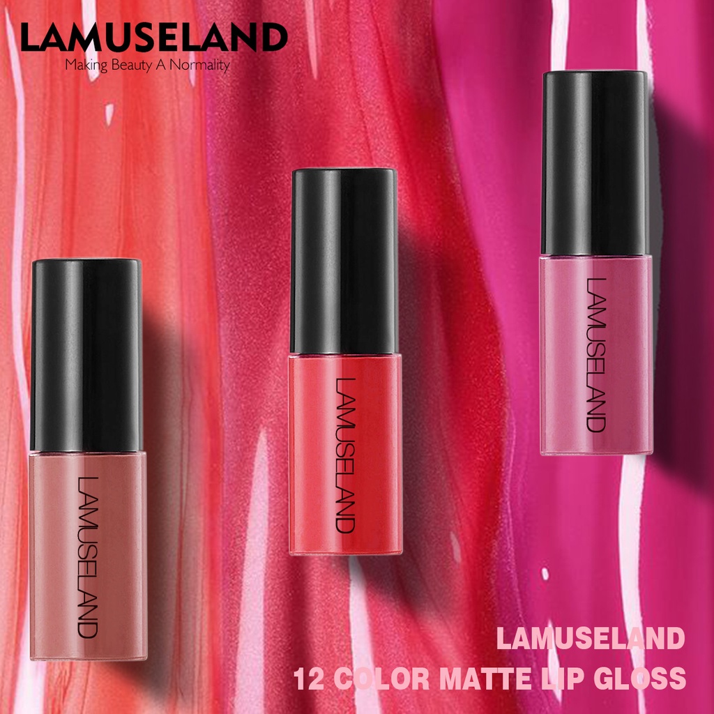 ภาพสินค้าLAMUSELAND ลิปสติก เนื้อแมตต์ กันน้ำ 12 สี L18L11 จากร้าน lamuseland.th บน Shopee ภาพที่ 6