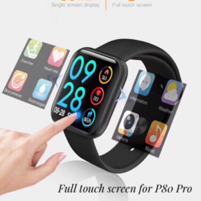 ภาพสินค้าแถมฟิล์ม Smart watch P80 Pro P70 Pro ประกัน 1 เดือน เก็บเงินปลายทาง ฟรีกล่อง สายยาง และสายสแตนเลส จากร้าน labelshop บน Shopee ภาพที่ 1