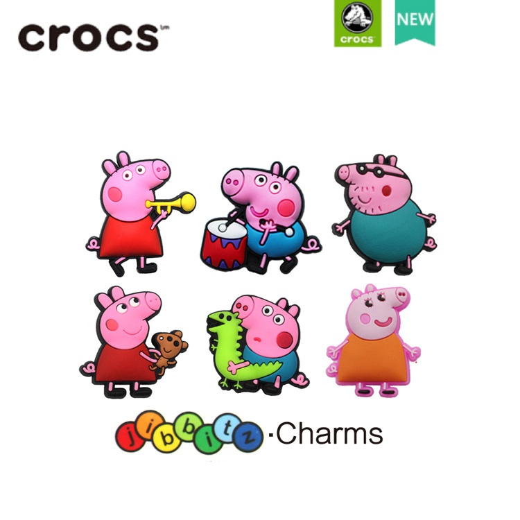 ภาพหน้าปกสินค้าJibbitz crocs charms ตัวการ์ตูน Peppa Pig crocs
