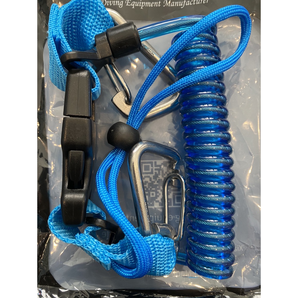 ภาพหน้าปกสินค้าScuba Diving Coil Lanyard SS with Quick Release Buckle Clips suit for GoPro, Camera, etc. สายคล้อง กล้อง โกโปร ฯลฯ