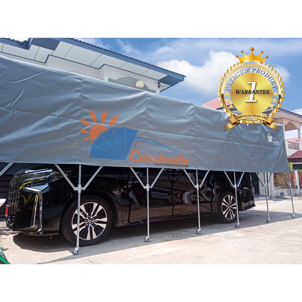 เต็นท์จอดรถสำเร็จรูป-carsbrella-รุ่น-sunshine-a-สูง-235-cm-โครงสร้างเหล็กกัลวาไนซ์-วัสดุผ้า-คูนิล่อน